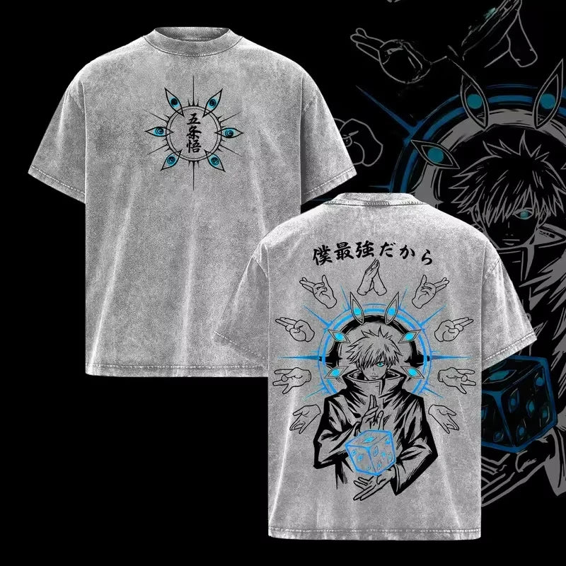 Gojo Satoru Washed Cotton T-shirt