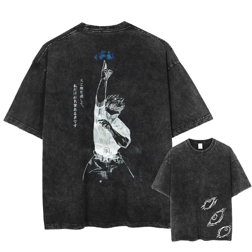 Gojo Satoru Washed Cotton T-shirt